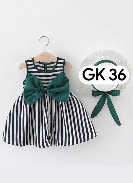 Dark Green Colour GURUKRUPA Fancy Stylish Party Wear Girls Kids Colllection GK-36